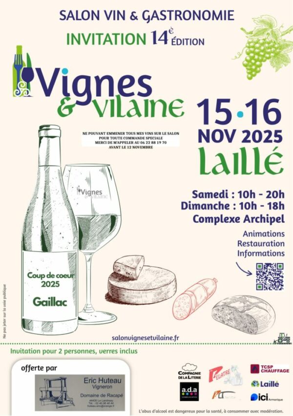 Flyer A5 VIGNES & VILAINE - Eric Huteau